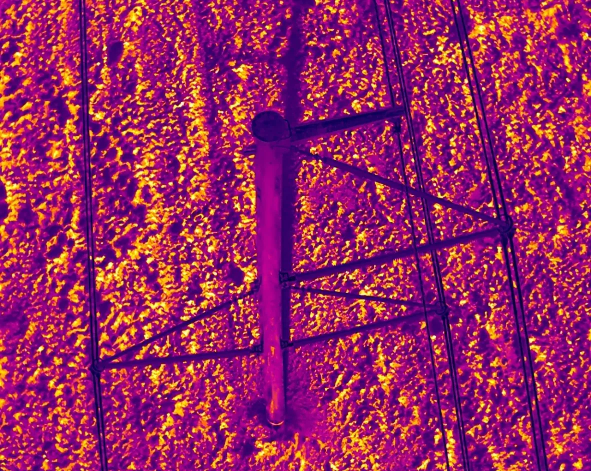 Original thermal image of the same transmission insulator assembly before analysis