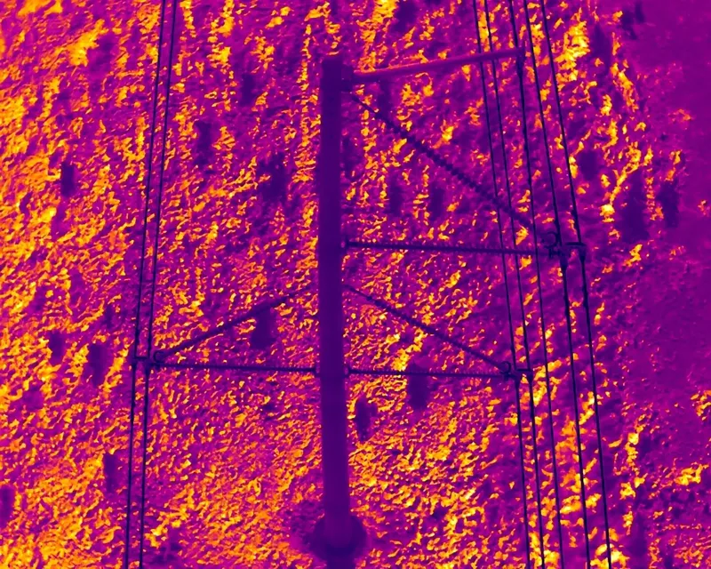 Thermal image of a transmission structure